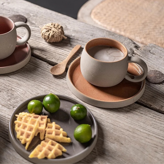 Coffee Mug with Saucer Ceramic