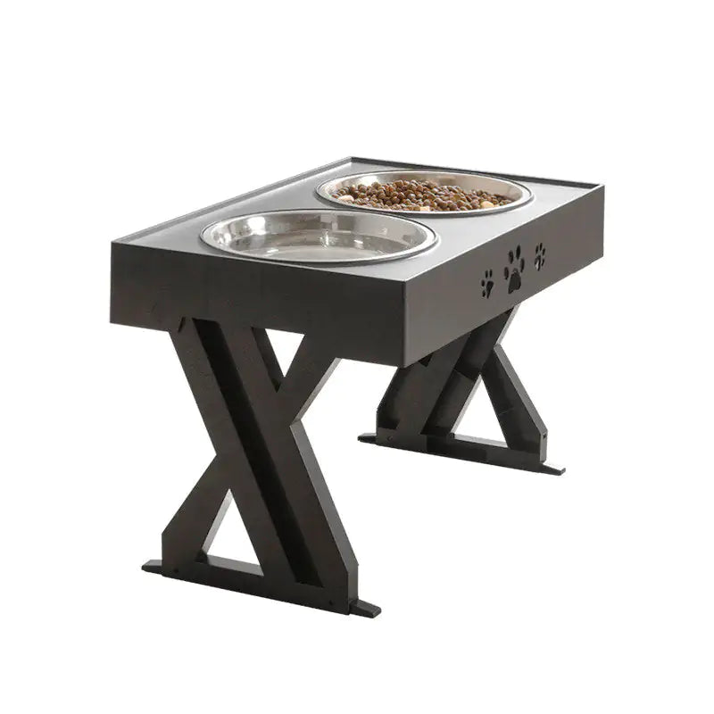 Adjustable Height Double-Bowl Pet Support Table