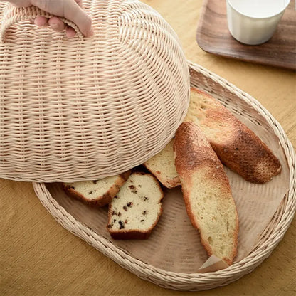 Handwoven Rattan Bread Basket