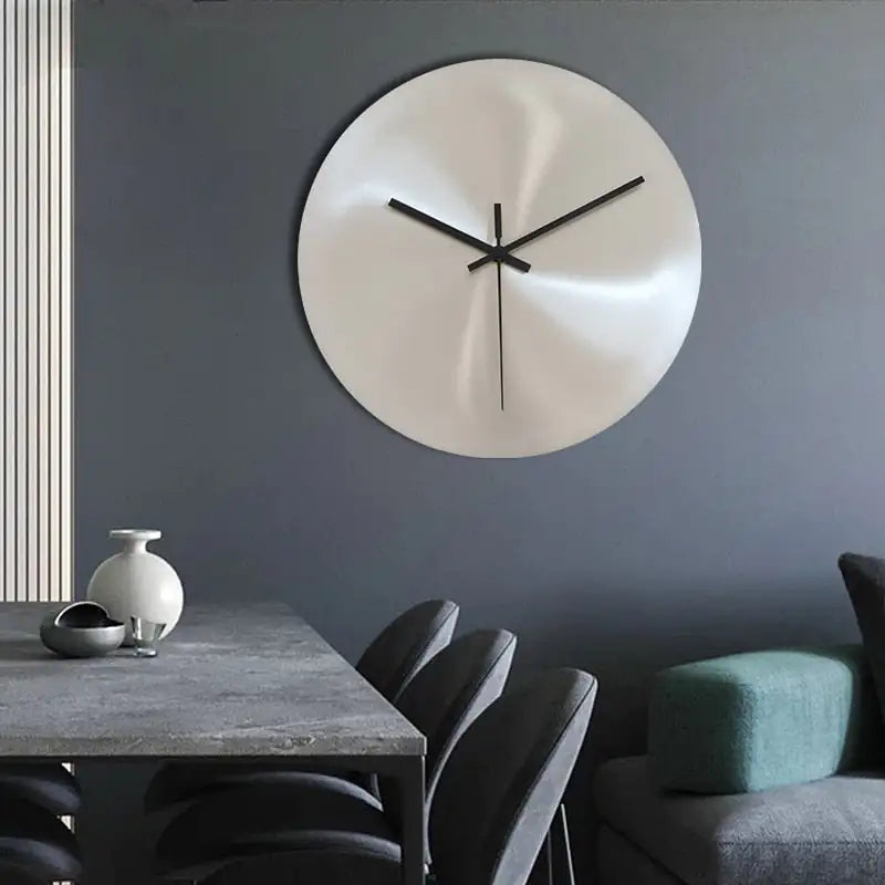 Polished Metal Wall Clock